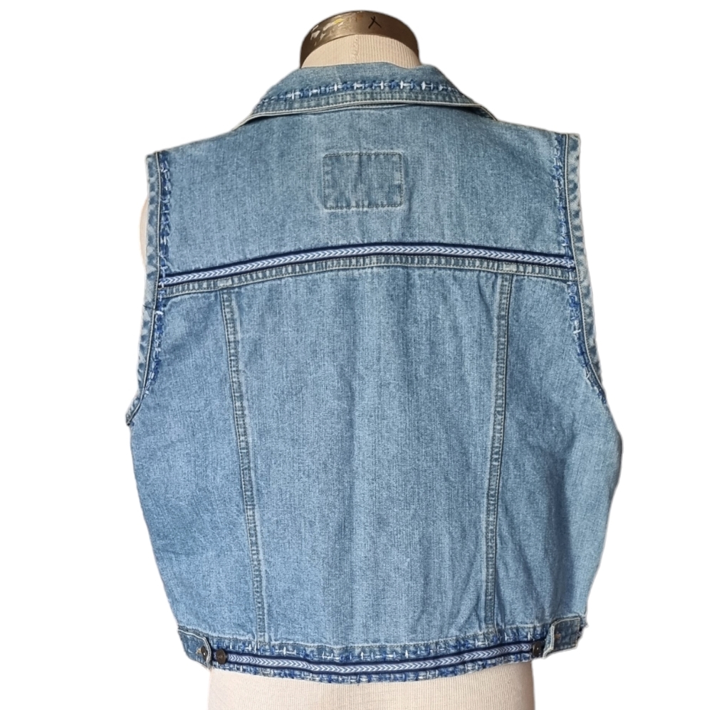 Liz Claiborne 100% cotton denim vest size large - Picture 2 of 9